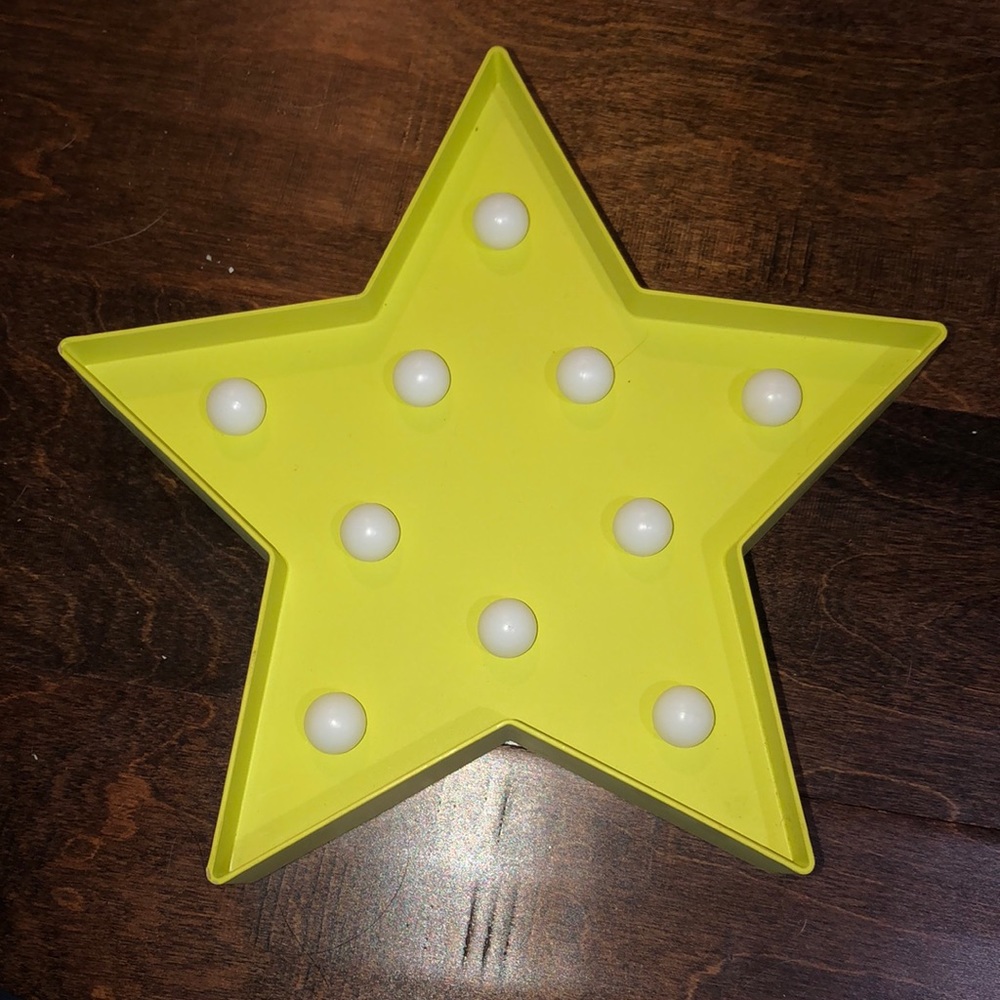 Neon light up start decor
